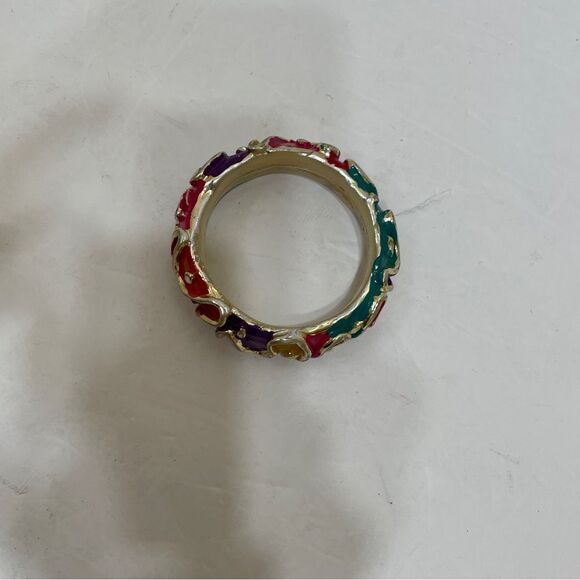 VINTAGE ENAMEL ABSTRACT BANGLE BRACELET‎ - Picture 3 of 5